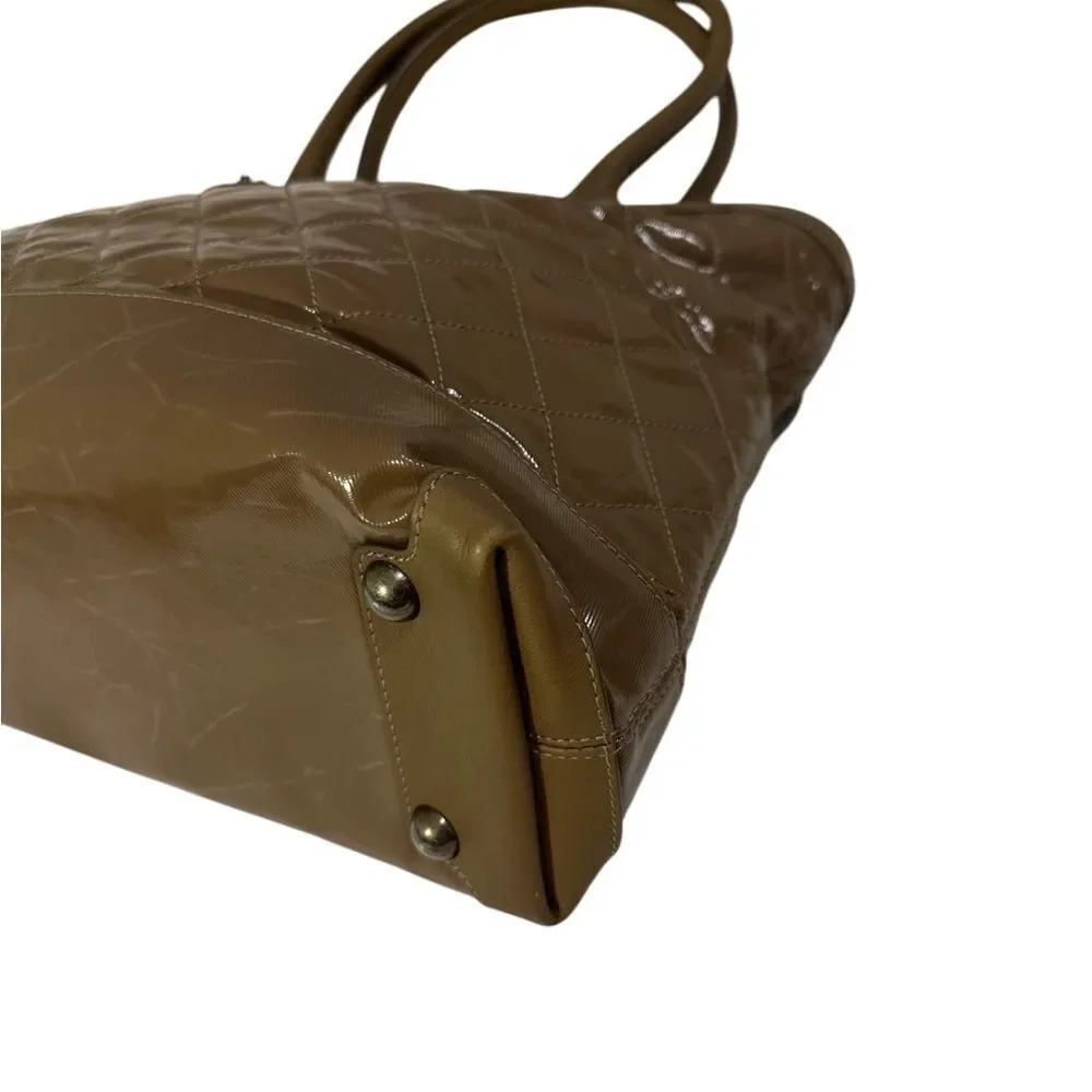 Chanel Tan Quilted Tote Bag with Structured Design